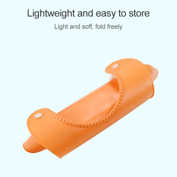 Baby Infant Toddler Waterproof Silicone Bib Infants Feeding Lunch Roll-up Apron (Rose Red) - Image 6