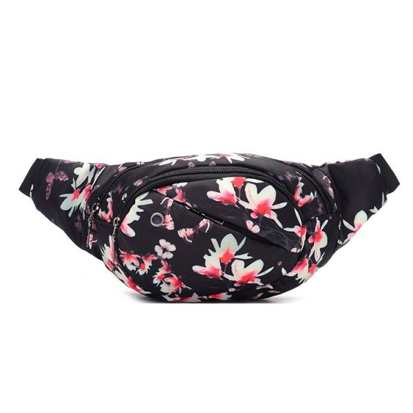 Color Printing Multi-function Casual Pockets Ladies Outdoor Purse Waist Bag (winter Jasmine Pattern)