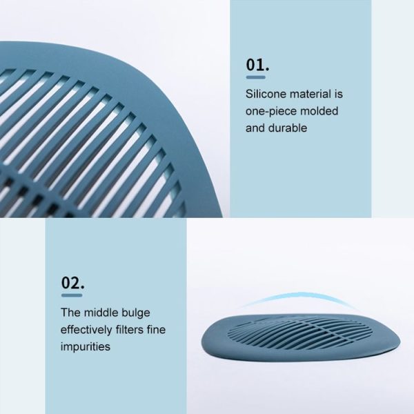 Square Sink Filter Bathroom Anti-hair Toilet Floor Drain Cover Home Kitchen Sewer Pool Filter (Light Blue) - Image 3