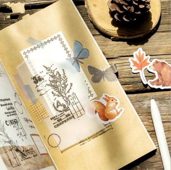 2 PCS Autumn Forest Creative Handbag Fresh Decorative Shaped Sealing Sticker - Image 5