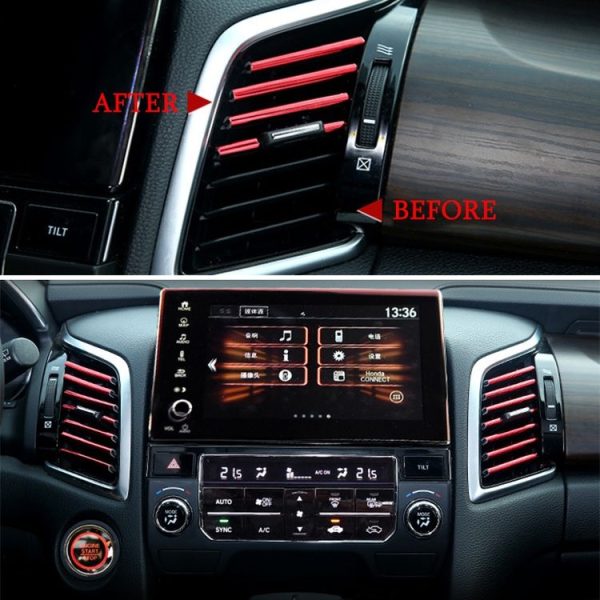 10 PCS Car Interior Mouldings Decorative Air Conditioning Outlet U-shaped Bright Strip Clip (Red) - Image 6