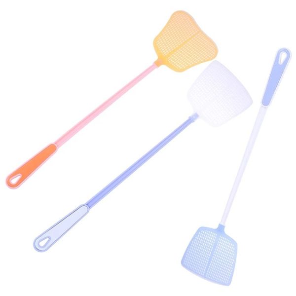 Household Plastic Long Handle Fly Swatter Mosquito Swatter, Random Color Delivery - Image 3