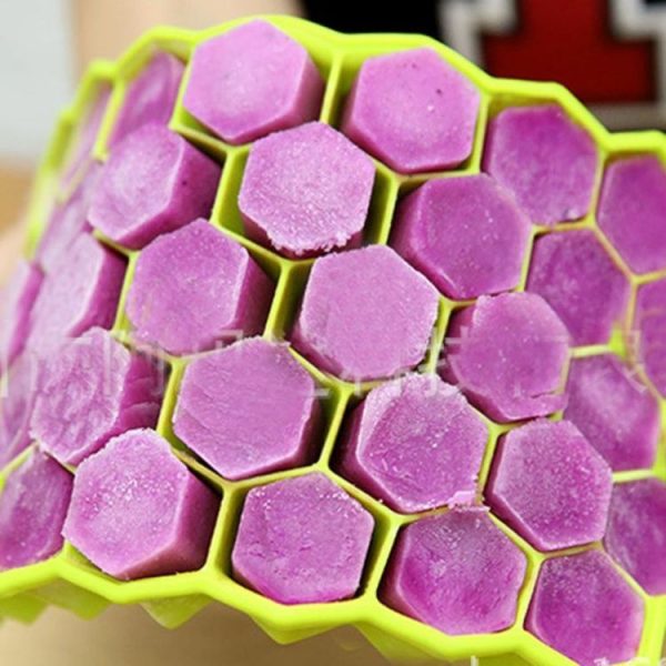 37 Grids Ice Cubes Honeycomb Ice Cream Maker Form DIY Mould Popsicle Molds Yogurt Ice Box Fridge Treats Freezer (Purple) - Image 3