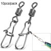 10pcs / Pack Stainless Steel Fishing Connector Bearing Rolling Swivel Connector Fishing Gear Accessories (1 (40mm))