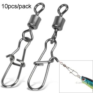 10pcs / Pack Stainless Steel Fishing Connector Bearing Rolling Swivel Connector Fishing Gear Accessories (1 (40mm))