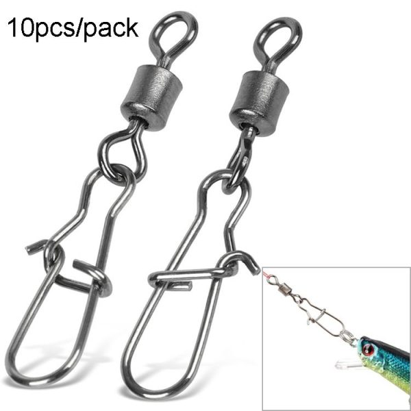 10pcs / Pack Stainless Steel Fishing Connector Bearing Rolling Swivel Connector Fishing Gear Accessories (1 (40mm))