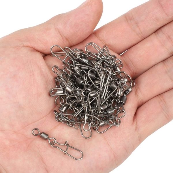 10pcs / Pack Stainless Steel Fishing Connector Bearing Rolling Swivel Connector Fishing Gear Accessories (1 (40mm)) - Image 9