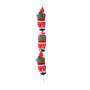 Christmas Pendant Ladder Santa Claus Doll Tree New Year Ornaments (25cm three person rope)