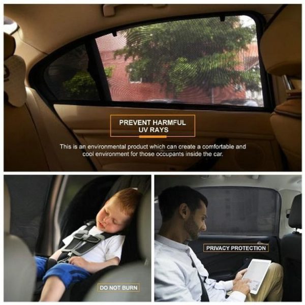 Auto Car Vehicle Window Mesh Shield Sunshade Visor Net UV Protection Anti Mosquito Window Covers, Size: Rear window113x50cm - Image 3