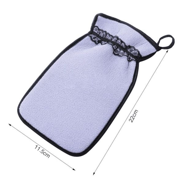 2 PCS Shower Bath Gloves Exfoliating Wash Skin Spa Massage Bathroom Cleaning Tools (Purple) - Image 2
