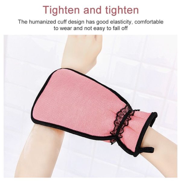 2 PCS Shower Bath Gloves Exfoliating Wash Skin Spa Massage Bathroom Cleaning Tools (Purple) - Image 4