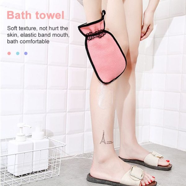 2 PCS Shower Bath Gloves Exfoliating Wash Skin Spa Massage Bathroom Cleaning Tools (Purple) - Image 5