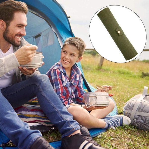 Travel Creative Bamboo Straw Dinnerware Knives Fork Spoon Chopsticks Set with Cloth Bag (Black) - Image 7