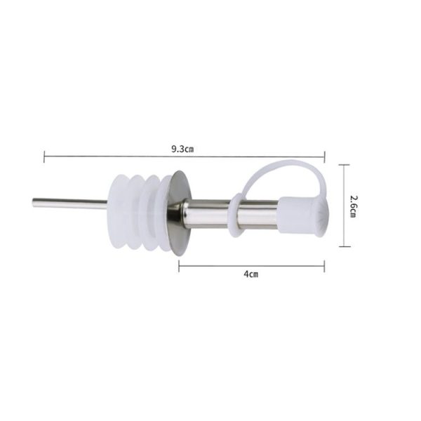 5 PCS Glass Bottle Stopper Stainless Steel Oil Stopper Silicone Stopper White Hat Straight Mouth - Image 2