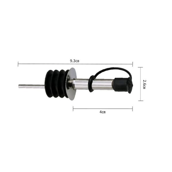 5 PCS Glass Bottle Stopper Stainless Steel Oil Stopper Silicone Stopper Black Hat Straight Mouth - Image 2