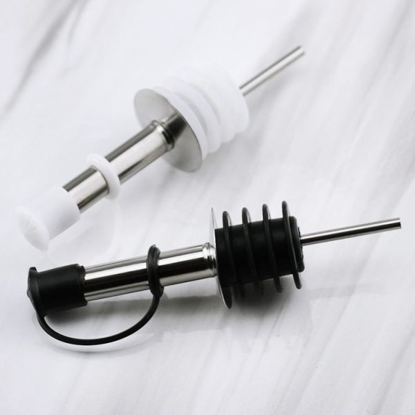 5 PCS Glass Bottle Stopper Stainless Steel Oil Stopper Silicone Stopper Black Hat Straight Mouth - Image 4