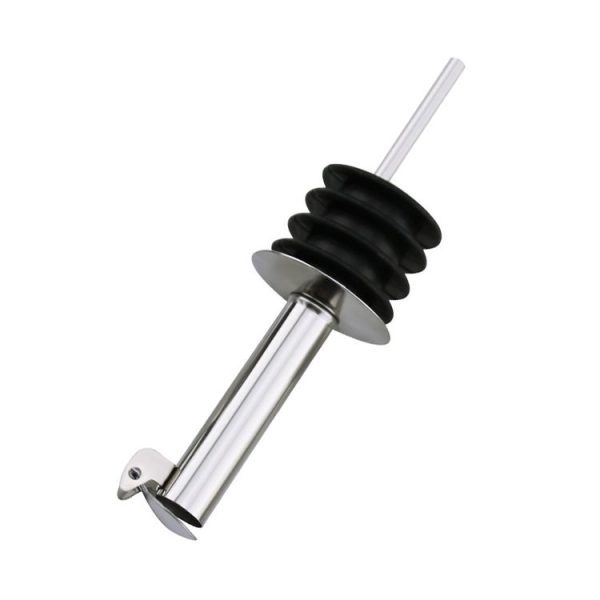 5 PCS Glass Bottle Stopper Stainless Steel Oil Stopper Silicone Stopper Black Hat Automatic Cap - Image 2