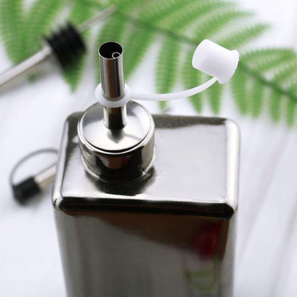 5 PCS Glass Bottle Stopper Stainless Steel Oil Stopper Silicone Stopper Black Hat Automatic Cap - Image 5