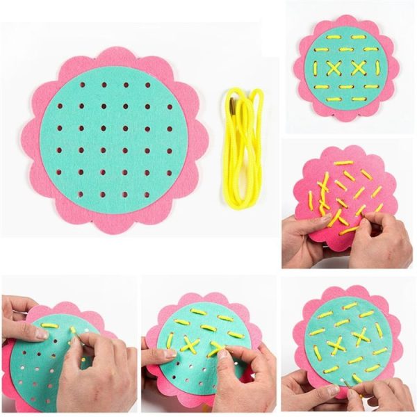 3 PCS Kindergarten Manual DIY Non-Weave Cloth Baby Early Learning Education Toys (Orange) - Image 3