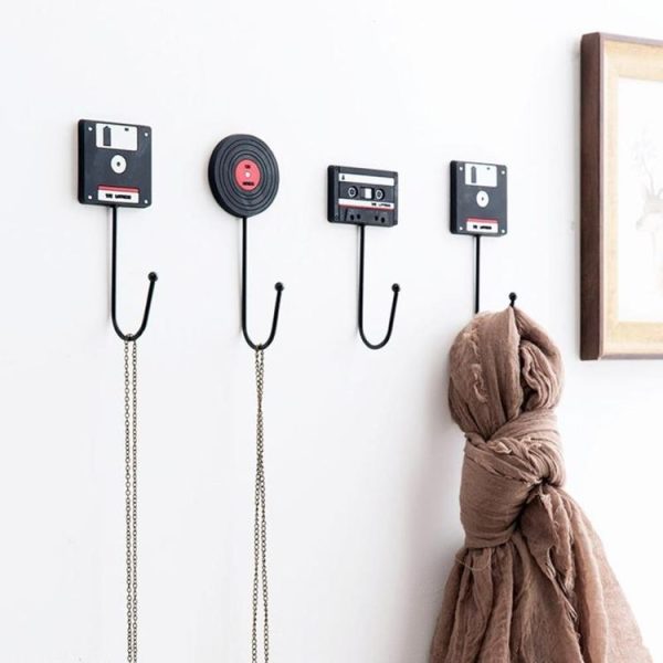 Minimalist Home Decoration Retro Tape Disk Decorative Wall Hooks (Cassette Tape Style) - Image 3