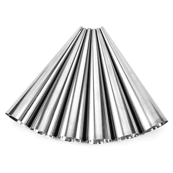 5 PCS Cone Roll Moulds Stainless Steel Spiral Nozzle Croissants Pastry Cream Horn Cake Mold (Large 12x3x3cm) - Image 3