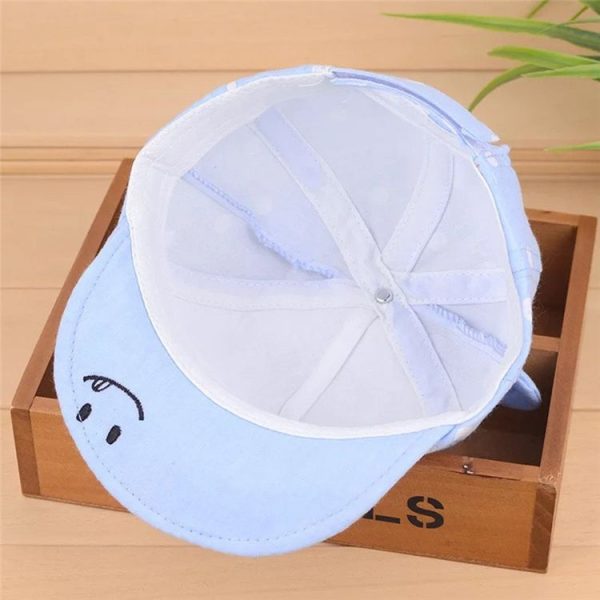 Cute Baby Hats Baby Boys Girls Kids Polka Dot Peak Hat Smiling Face Wave Point Baseball Cap Sunhat casquette enfant Baby Hat (Grey) - Image 4