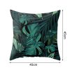 Tropical Plants Pillow Case Polyester Decorative Pillowcases Green Leaves Throw Pillow Cover Square 45CM x45CM (37) - Image 2