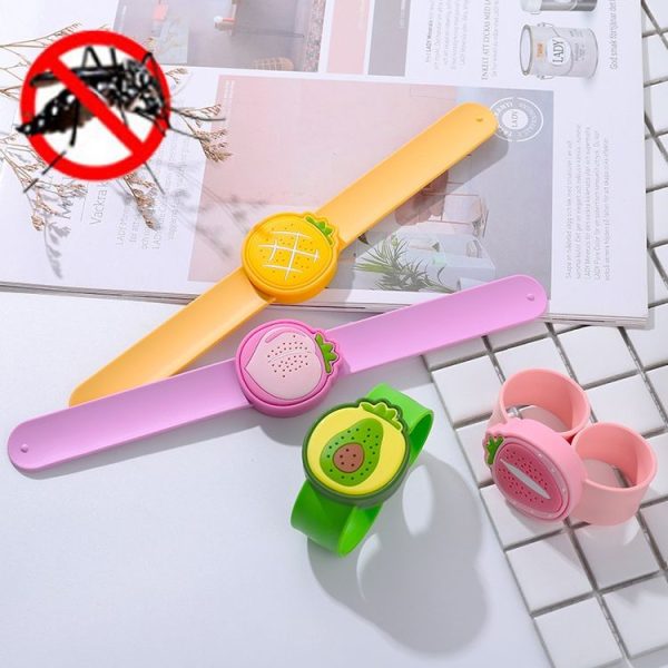 4 PCS Outdoor Portable Cartoon Mosquito Repellent Bracelet Anti-mosquito Snap Ring, Style: Popular Fruits