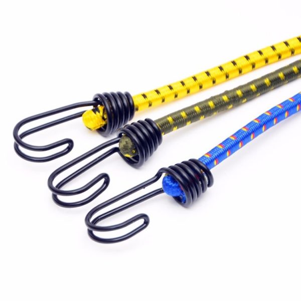 Outdoor Bundling Rope Elastic Tents Metal Buckle High Stretch Clothesline Camping Luggage Packing Hook (Single Hook Green) - Image 5