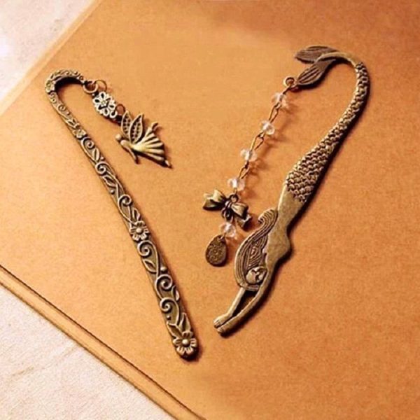 2 PCS Creative Stationery Supplies Retro Elf Pattern Bookmark (Mermaid) - Image 3