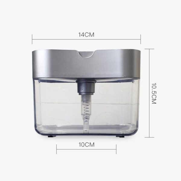 Press Soap Dispenser Kitchen Detergent Wash Presser (Gray) - Image 3