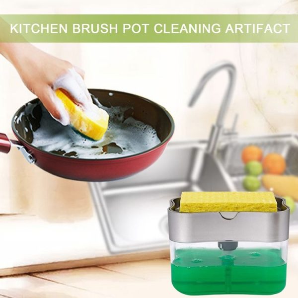 Press Soap Dispenser Kitchen Detergent Wash Presser (Gray) - Image 4