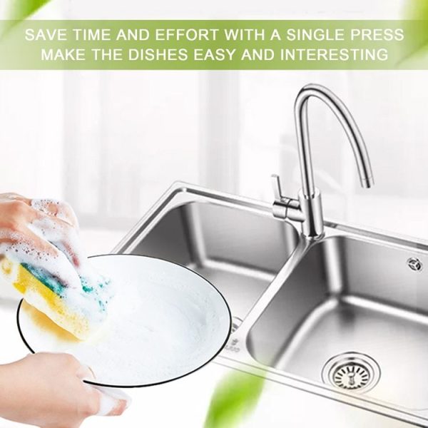 Press Soap Dispenser Kitchen Detergent Wash Presser (Gray) - Image 5