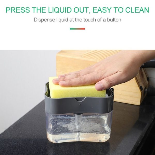 Press Soap Dispenser Kitchen Detergent Wash Presser (Gray) - Image 7