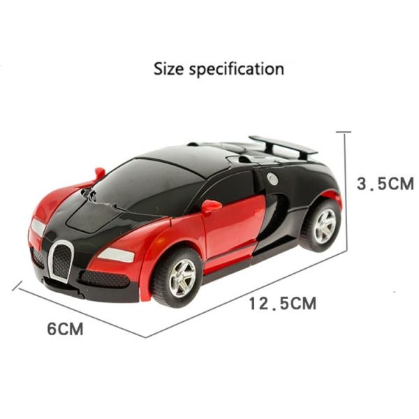 One-click Transforming Toy Car Impact Deformation Toy Model Car (Blue) - Image 5
