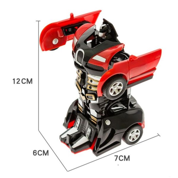 One-click Transforming Toy Car Impact Deformation Toy Model Car (Blue) - Image 6