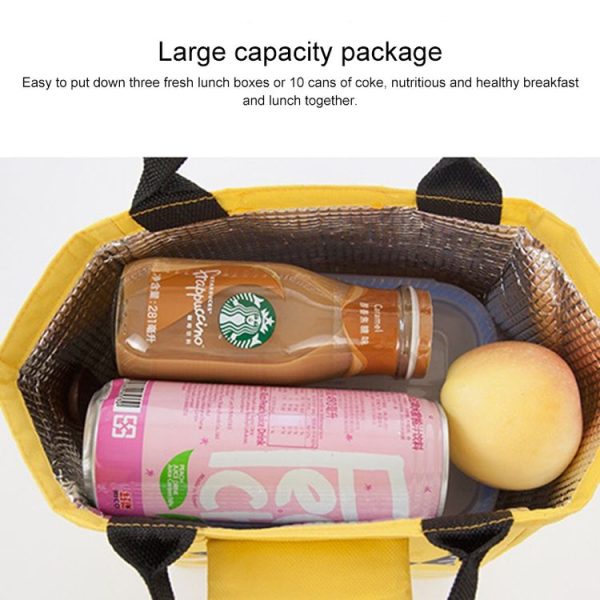 Portable Lunch Bag Oxford Cloth Fish Pattern Large Capacity Container Thermal Insulated Cooler (Navy Blue) - Image 5