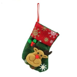 Lovely Christmas Stockings Socks Gift Bag Xmas Tree Decor Festival Party Supplies (Elk)