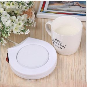 Beverage Heater Tray Pad Milk Tea Coffee Mug Hot Drinks Cup Heater, Shape: Round (White)