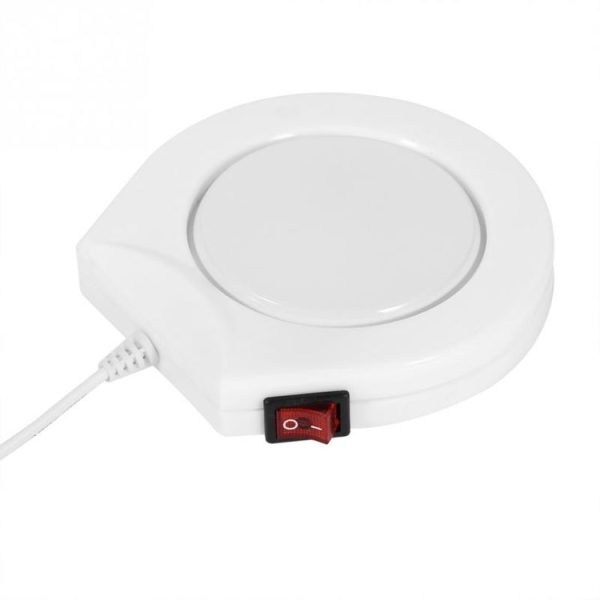 Beverage Heater Tray Pad Milk Tea Coffee Mug Hot Drinks Cup Heater, Shape: Round (White) - Image 3