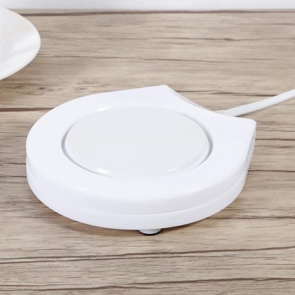 Beverage Heater Tray Pad Milk Tea Coffee Mug Hot Drinks Cup Heater, Shape: Round (White) - Image 6