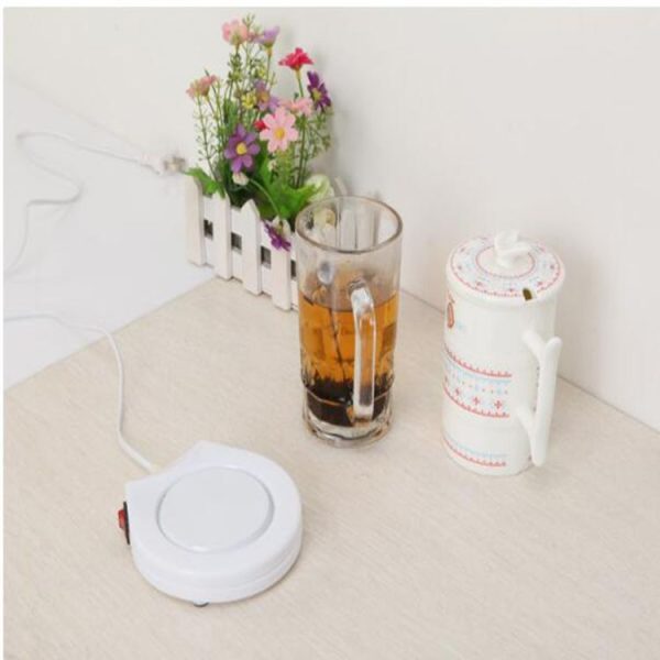 Beverage Heater Tray Pad Milk Tea Coffee Mug Hot Drinks Cup Heater, Shape: Round (White) - Image 7