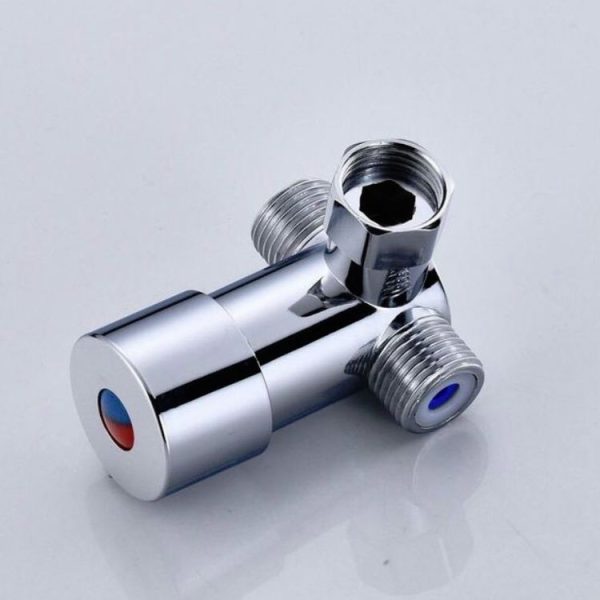 Brass Adjustable Temperature Three-way Valve Cold And Hot Water Mixing Switch Brass Induction Faucet - Image 2