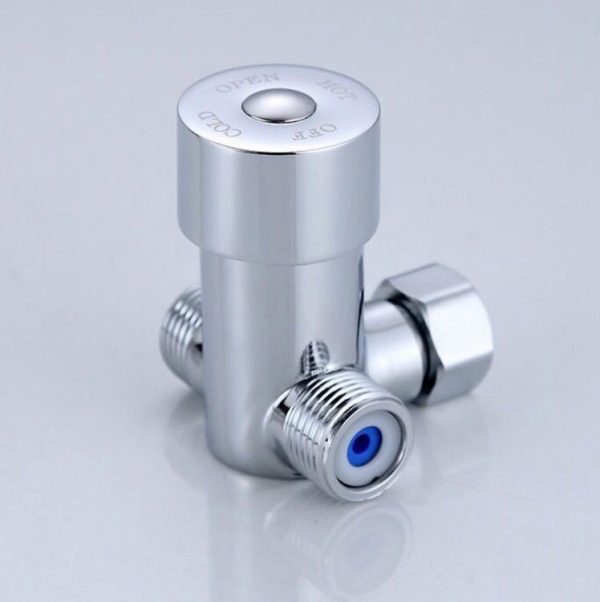 Brass Adjustable Temperature Three-way Valve Cold And Hot Water Mixing Switch Brass Induction Faucet - Image 3