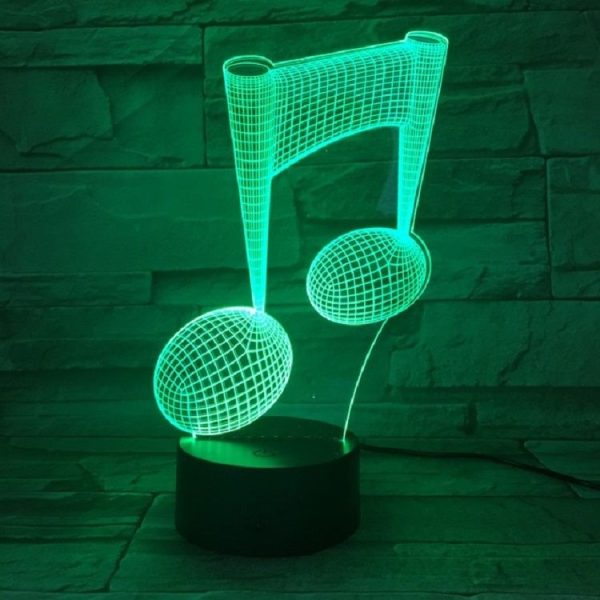 Music Note 3D Visual Light Touch Colorful Changing Decorative Table Lamp LED Night Light - Image 4