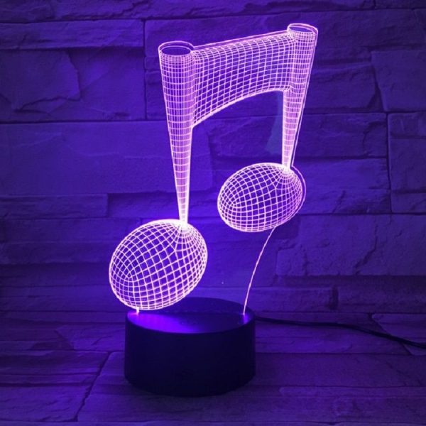 Music Note 3D Visual Light Touch Colorful Changing Decorative Table Lamp LED Night Light - Image 6