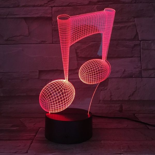 Music Note 3D Visual Light Touch Colorful Changing Decorative Table Lamp LED Night Light - Image 7