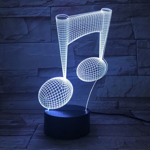 Music Note 3D Visual Light Touch Colorful Changing Decorative Table Lamp LED Night Light - Image 8