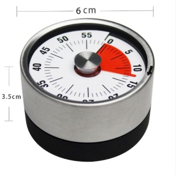 Kitchen Timer Countdown Timer with Magnetic Stainless Steel Timer, Color: 6cm Black - Image 7