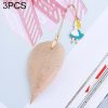 3 PCS Cute Cartoon Leaf Texture Metal Bookmark Business Gift Student Stationery (Alice)
